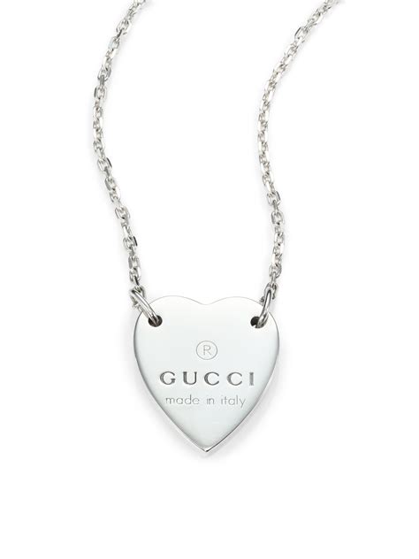 gucci necklace heart|gucci sterling silver heart necklace.